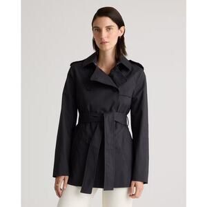 Quince Women Comfort Stretch Short Trench Coat Black Size L